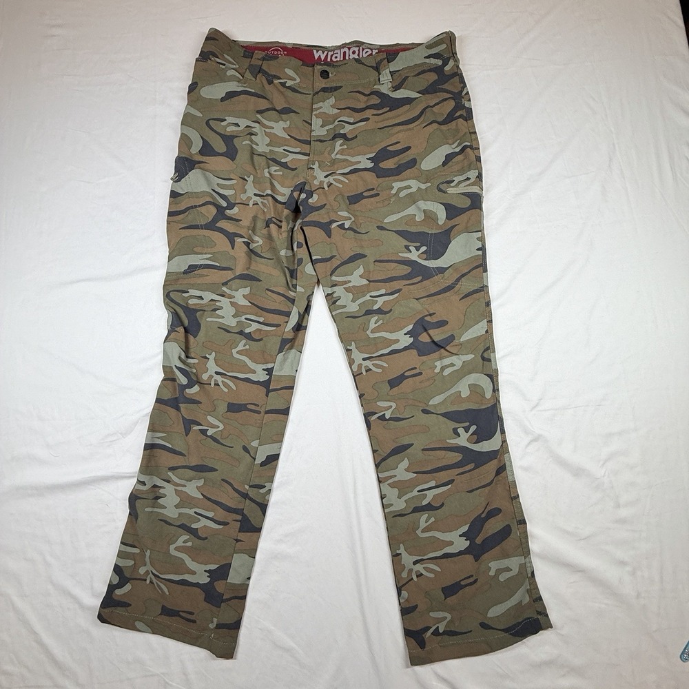 Wrangler Outdoor Camo Flex Utility Cargo Pants Mens 38/30 Nylon Quick Dry Hunt